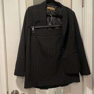 Pinstripe Skirt Suit